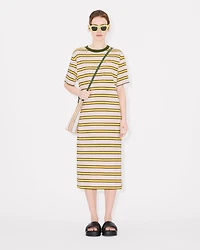 'KENZO Coast Lines' long T-shirt dress cotton linen
