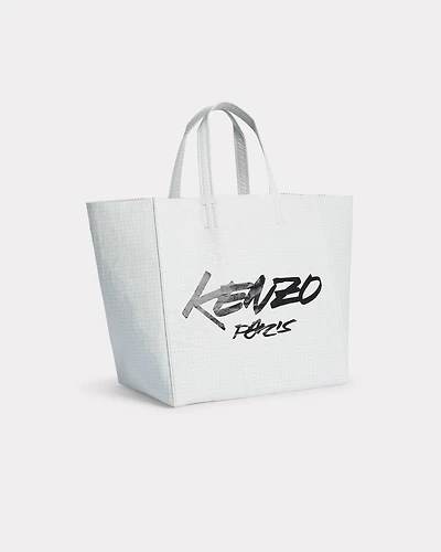 'Kenzo x Futura 2000' small tote bag 'Kenzo Paper' in leather