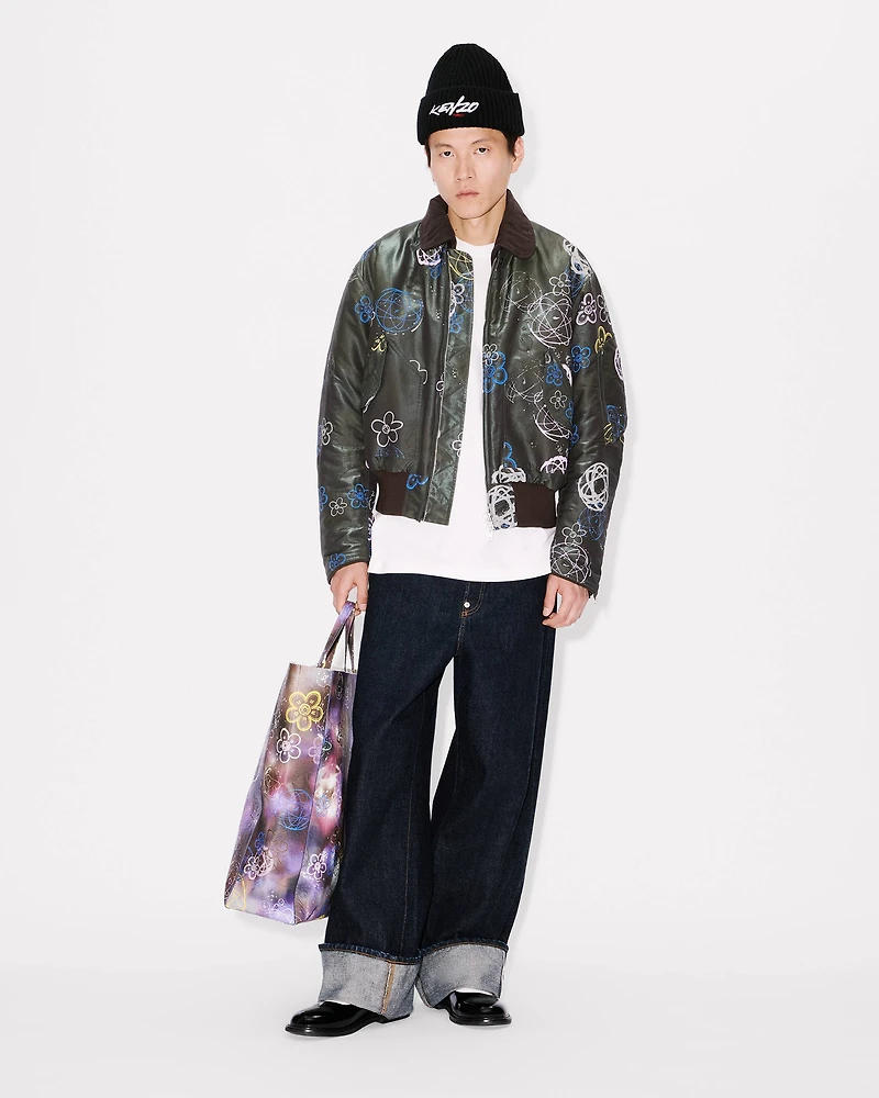 'Kenzo x Futura 2000' large tote bag 'Kenzo Paper' in leather