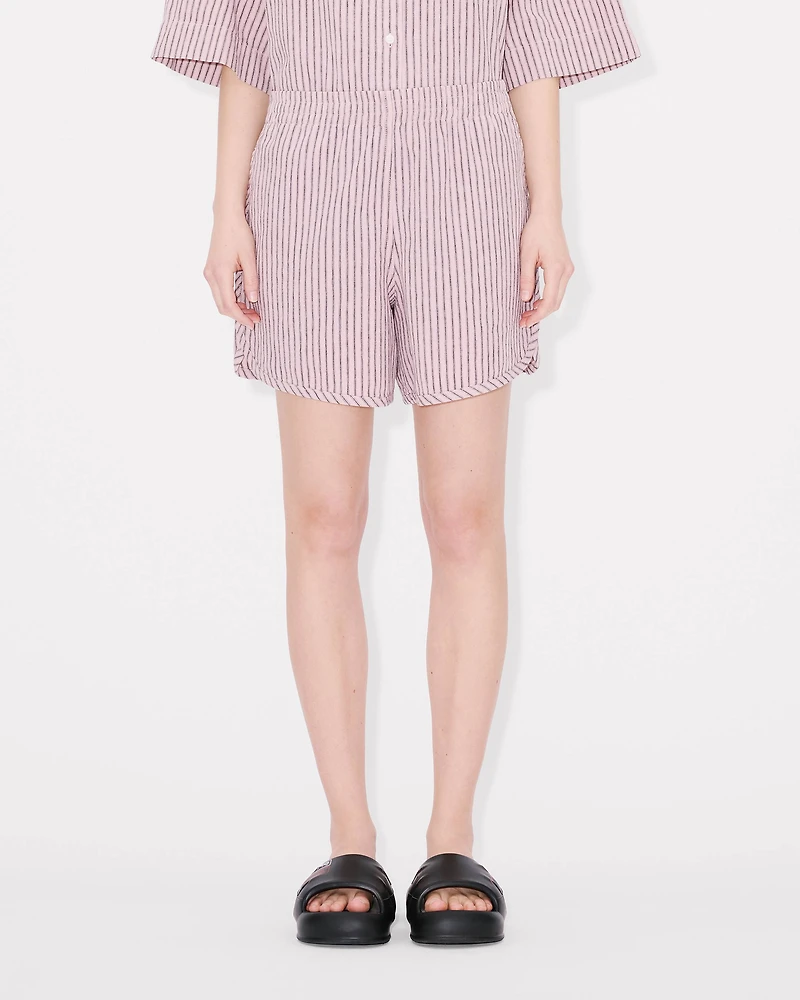 'KENZO Coast Lines' elasticated waist short cotton linen