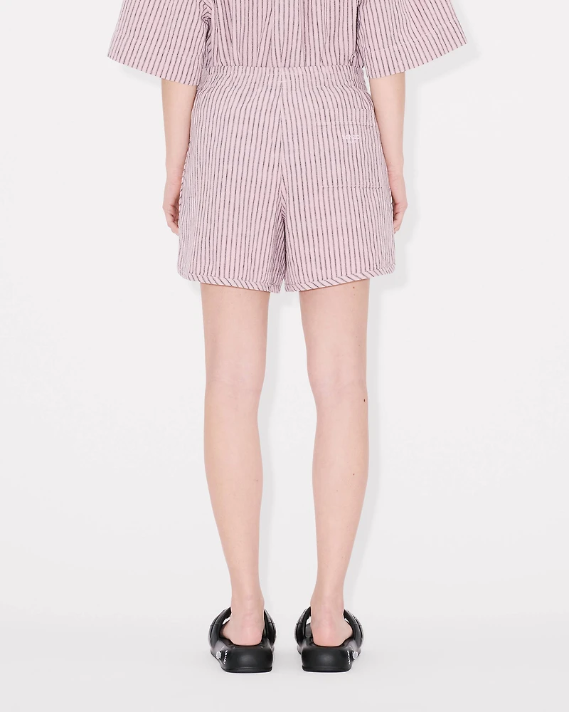 'KENZO Coast Lines' elasticated waist short cotton linen