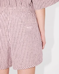 'KENZO Coast Lines' elasticated waist short cotton linen