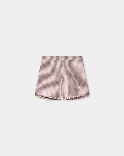'KENZO Coast Lines' elasticated waist short cotton linen