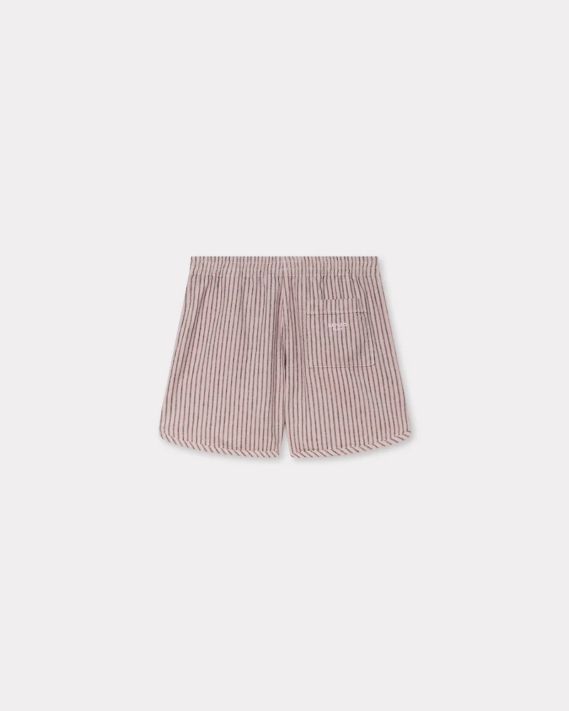 'KENZO Coast Lines' elasticated waist short cotton linen