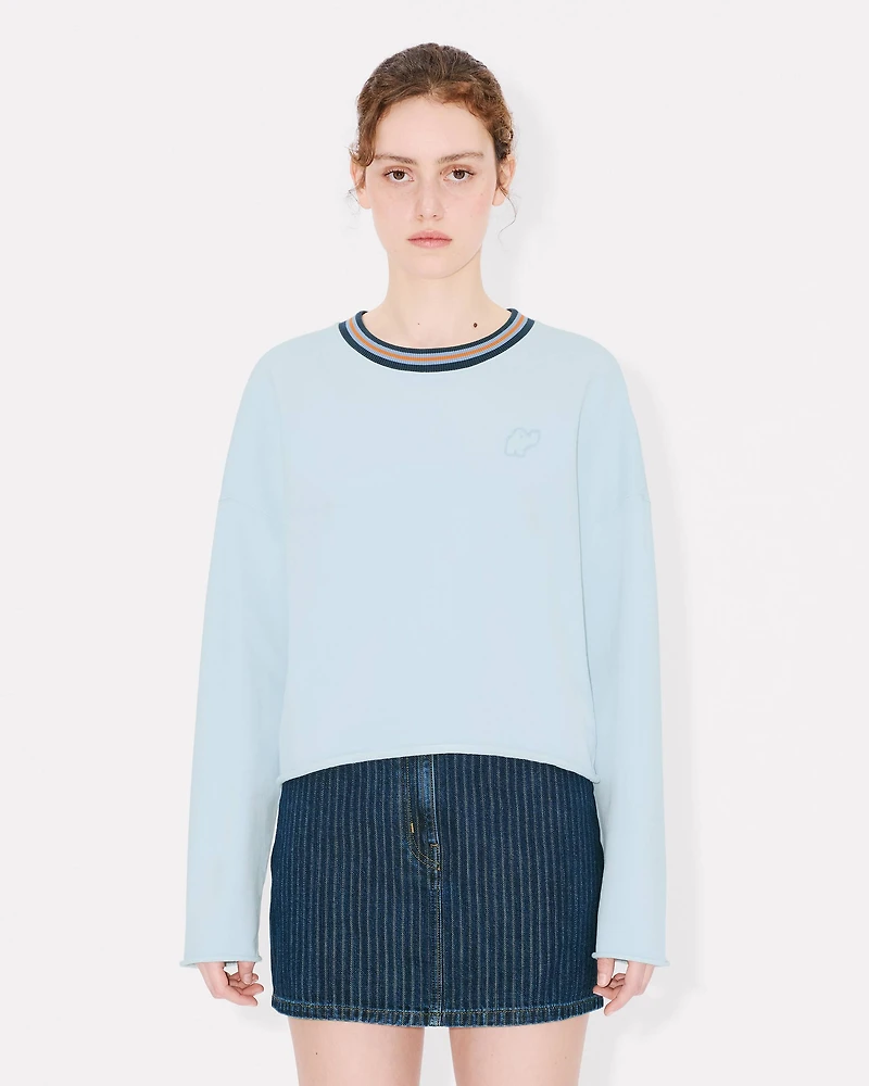'KENZO Elephant Logo' embroidered short sweatshirt cotton