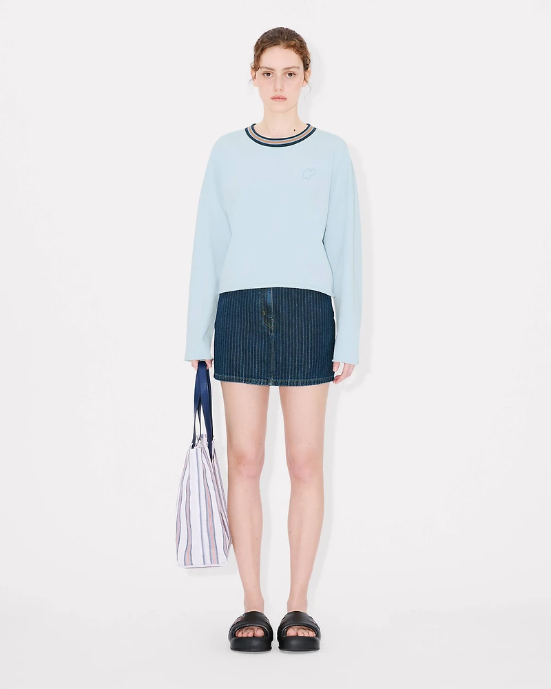 'KENZO Elephant Logo' embroidered short sweatshirt cotton