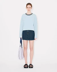 'KENZO Elephant Logo' embroidered short sweatshirt cotton