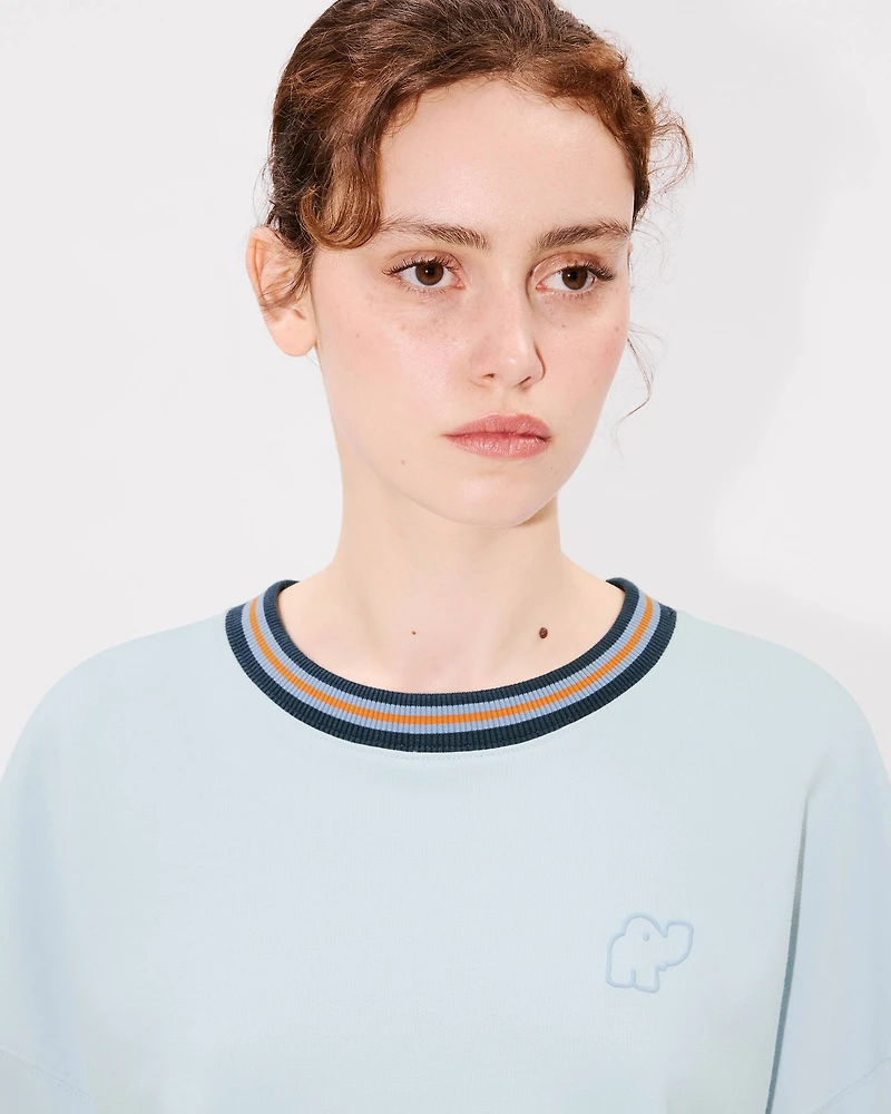 'KENZO Elephant Logo' embroidered short sweatshirt cotton