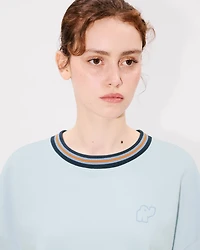 'KENZO Elephant Logo' embroidered short sweatshirt cotton