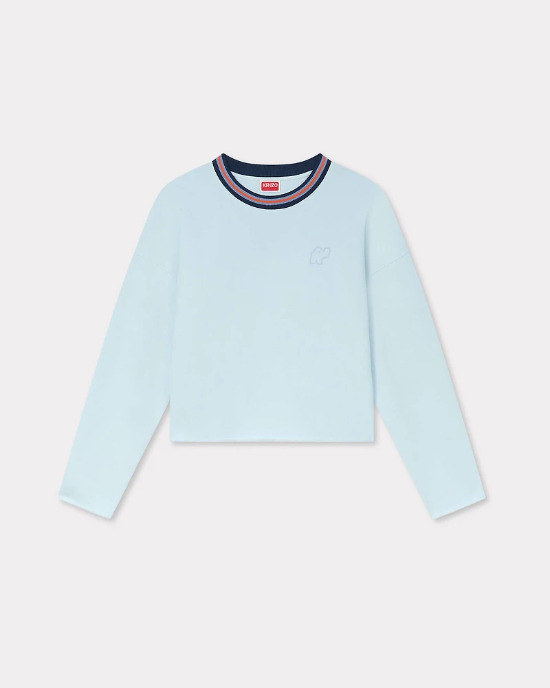 'KENZO Elephant Logo' embroidered short sweatshirt cotton