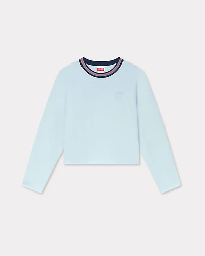 'KENZO Elephant Logo' embroidered short sweatshirt cotton