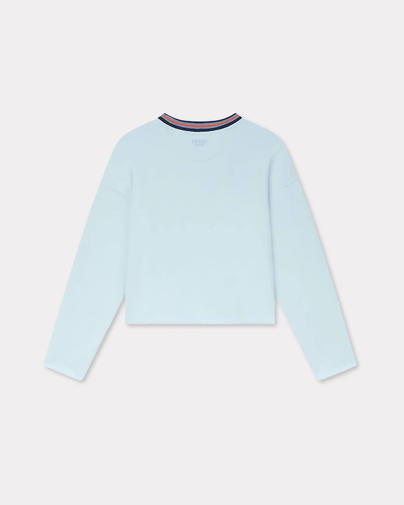'KENZO Elephant Logo' embroidered short sweatshirt cotton