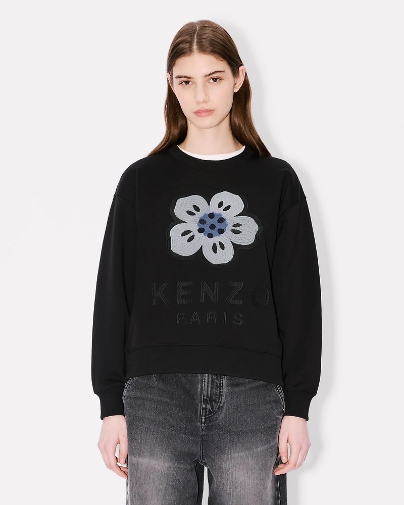 'Boke Flower' embroidered sweatshirt cotton