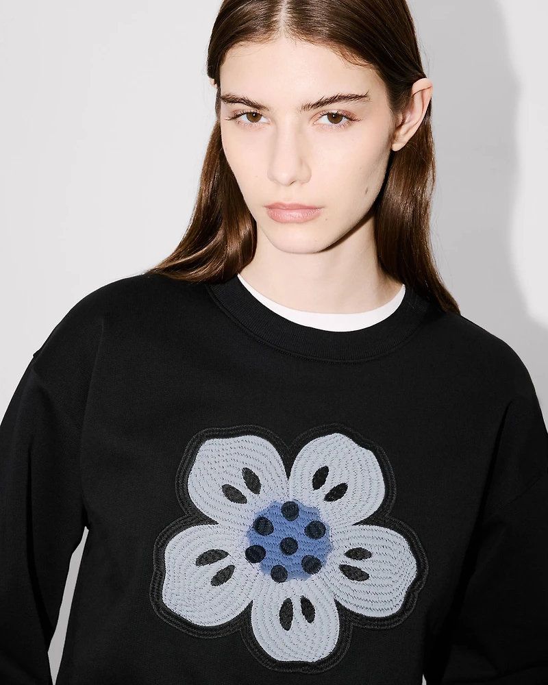'Boke Flower' embroidered sweatshirt cotton