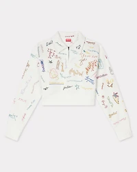 'KENZO Graduation' embroidered cropped polo sweatshirt cotton