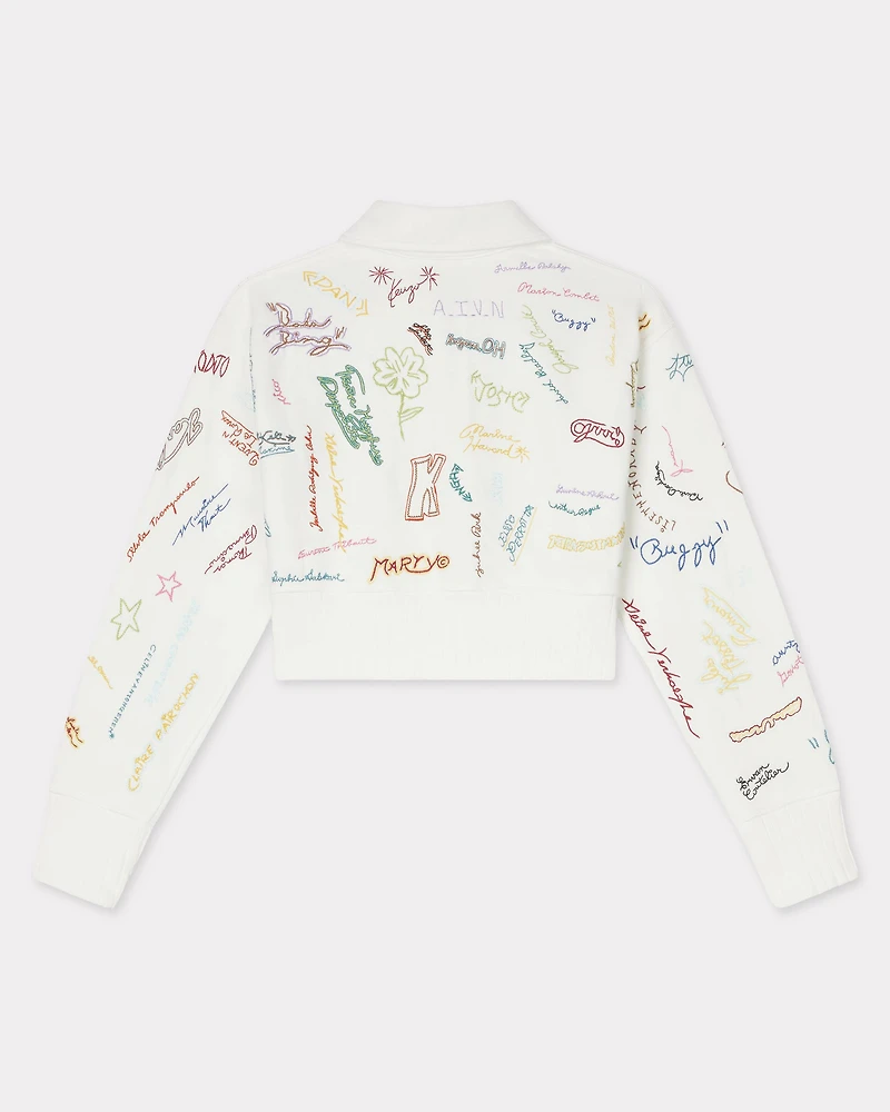 'KENZO Graduation' embroidered cropped polo sweatshirt cotton