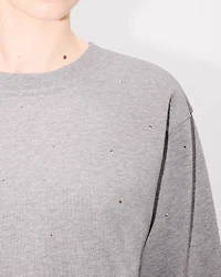 'KENZO Elephant Logo' strass embroidered long sleeve T-shirt