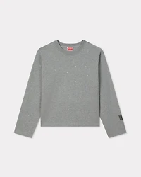 'KENZO Elephant Logo' strass embroidered long sleeve T-shirt