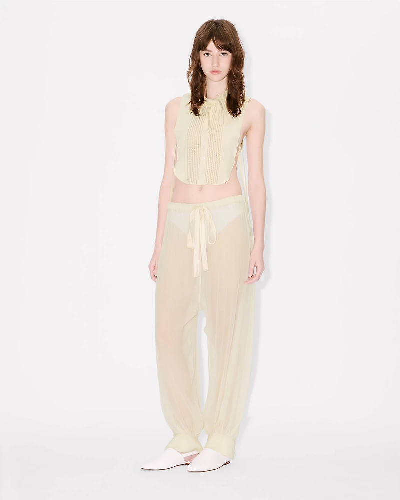 Plastron top silk