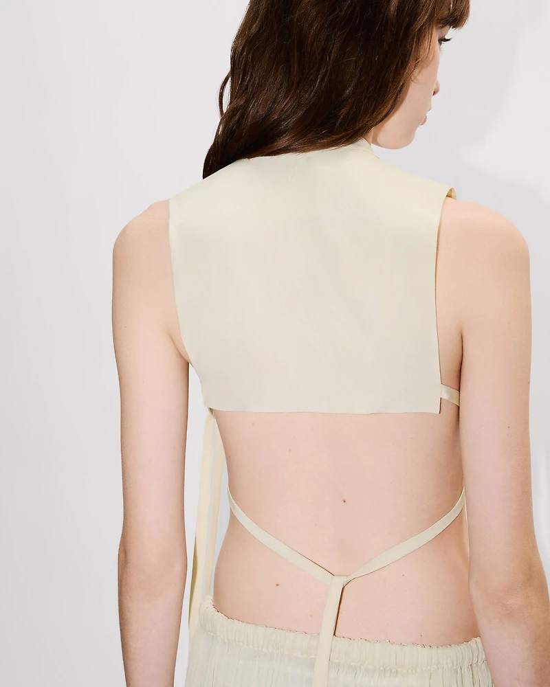 Plastron top silk