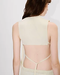 Plastron top silk