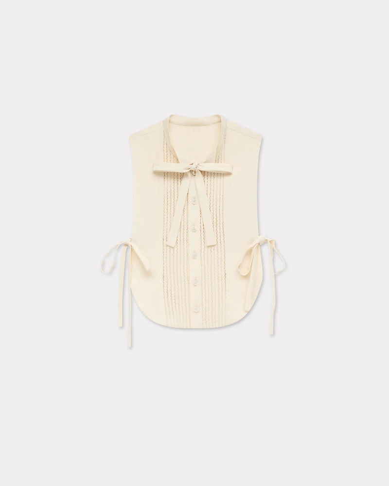 Plastron top silk