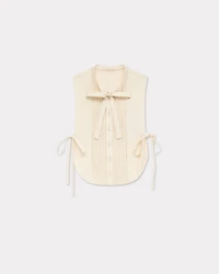 Plastron top silk