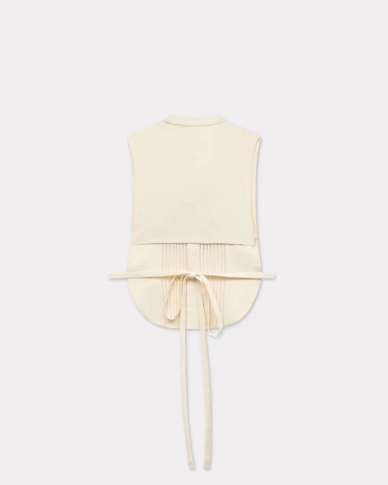 Plastron top silk