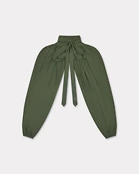 Draped top with balloon sleeves