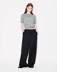 Beaded trims top light wool