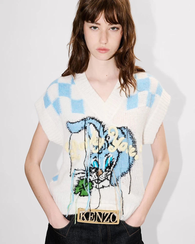 'KENZO Cartoon' vest hairy alpaca