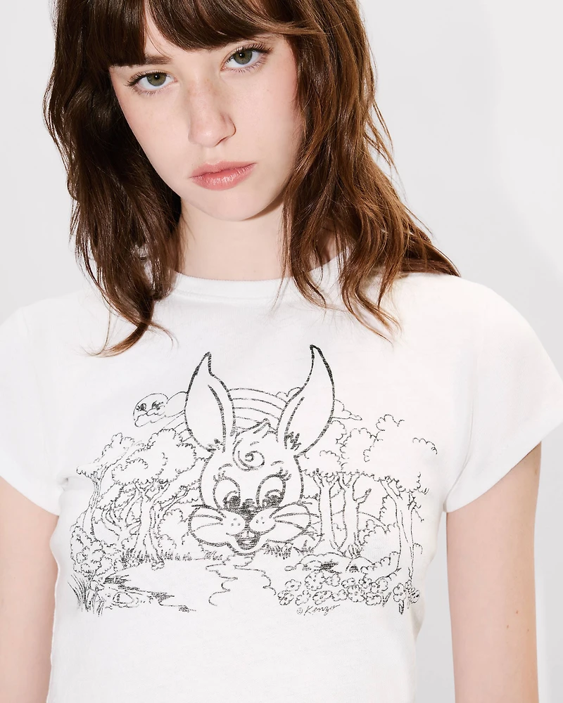 'KENZO Cartoon' coloring cropped T-shirt cotton