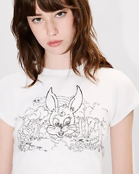 'KENZO Cartoon' coloring cropped T-shirt cotton