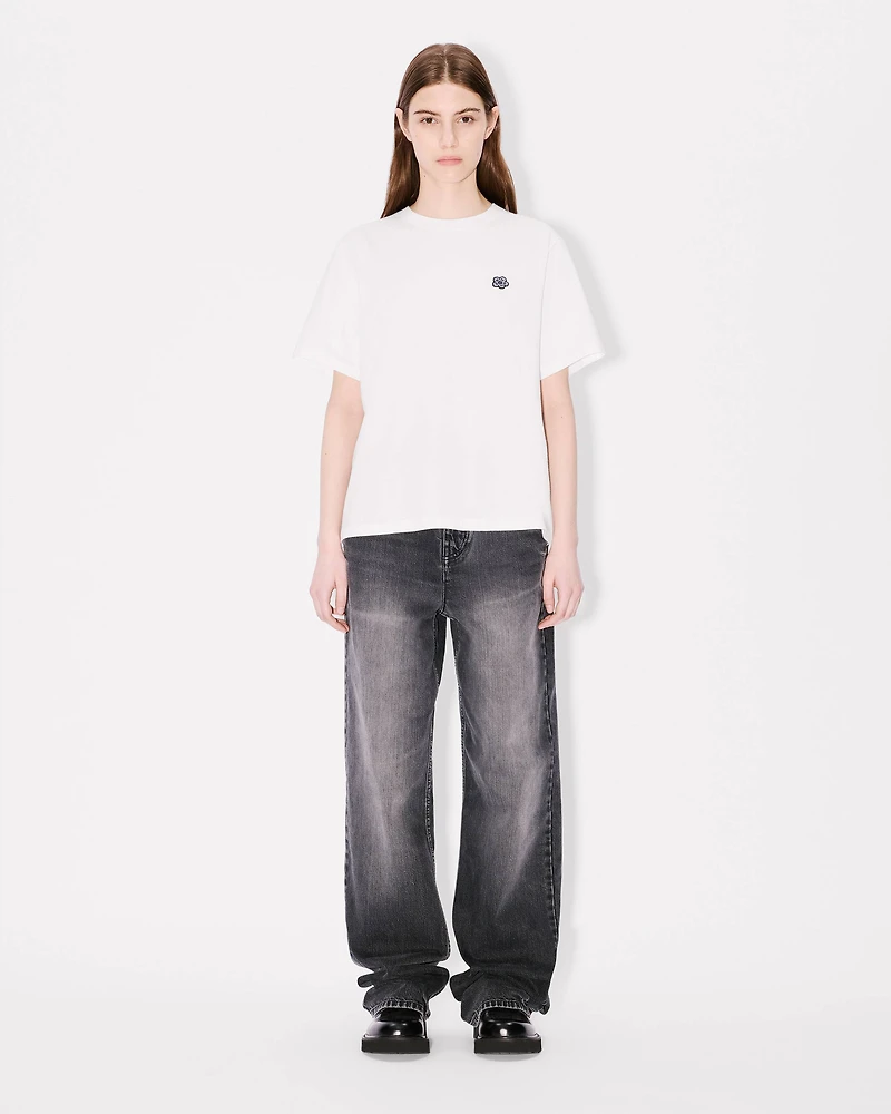 'Boke Flower' embroidered relax T-shirt