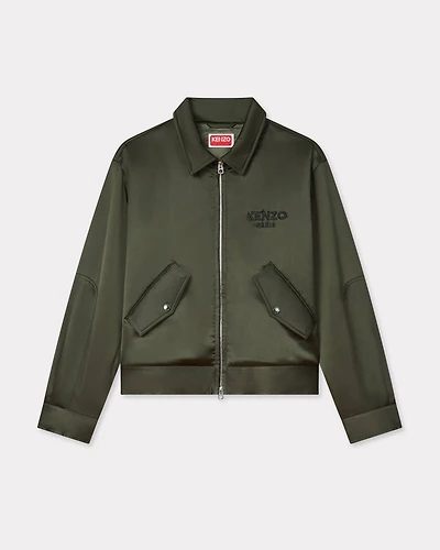 'Boke Flower' padded blouson mixed satin
