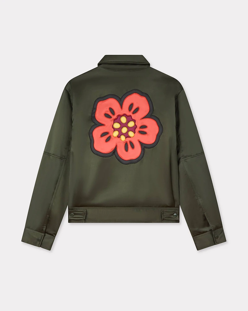 'Boke Flower' padded blouson mixed satin