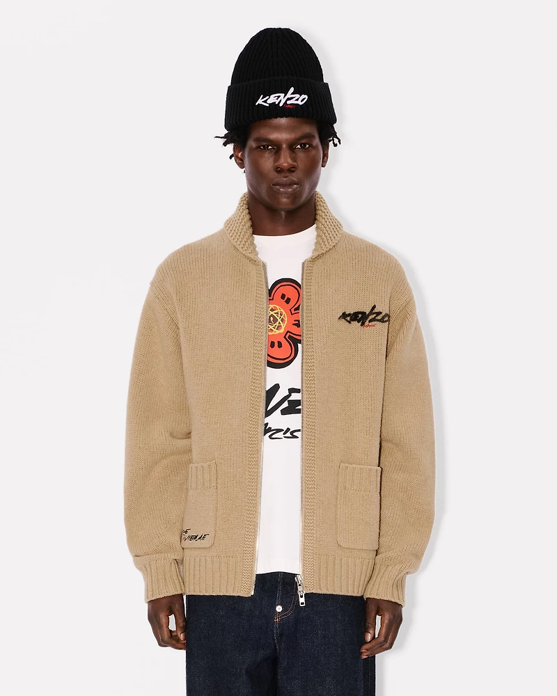 'Kenzo x Futura 2000' zipped knitted cardigan wool