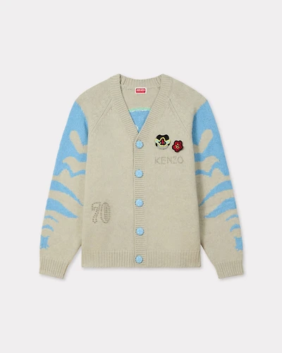 'KENZO Pachinko' embroidered cardigan wool cotton
