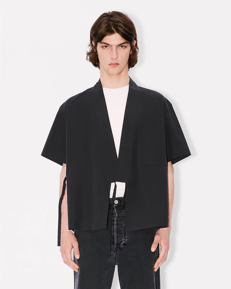 Kimono short sleeve shirt cotton poplin