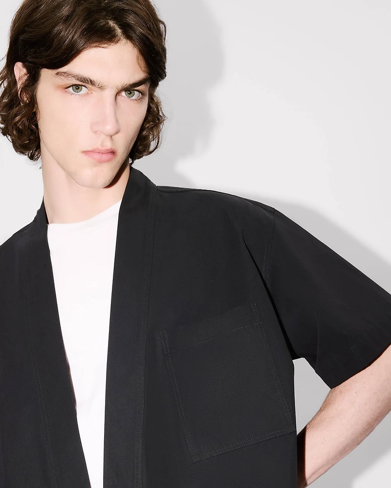 Kimono short sleeve shirt cotton poplin