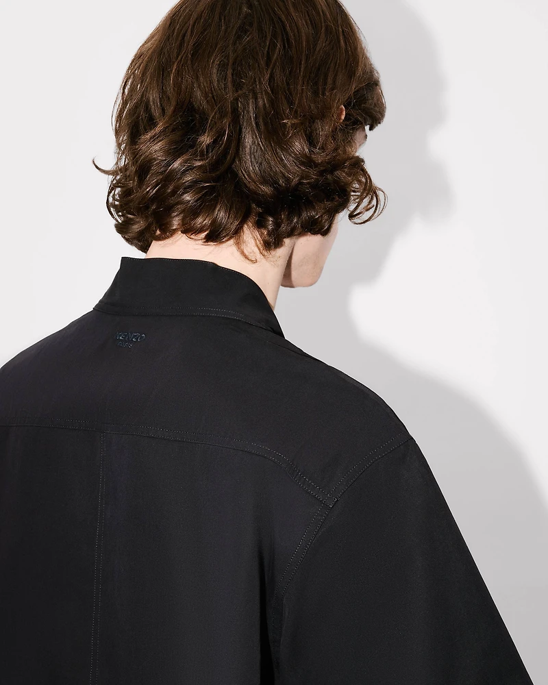 Kimono short sleeve shirt cotton poplin