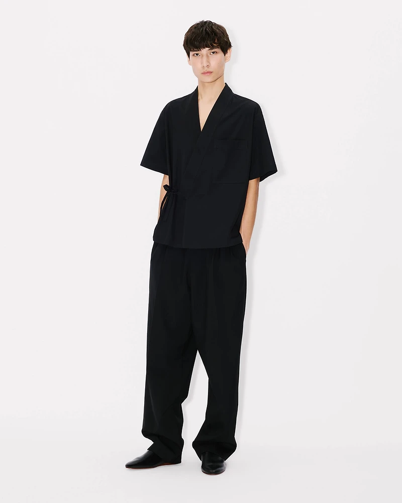 Kimono short sleeve shirt cotton poplin