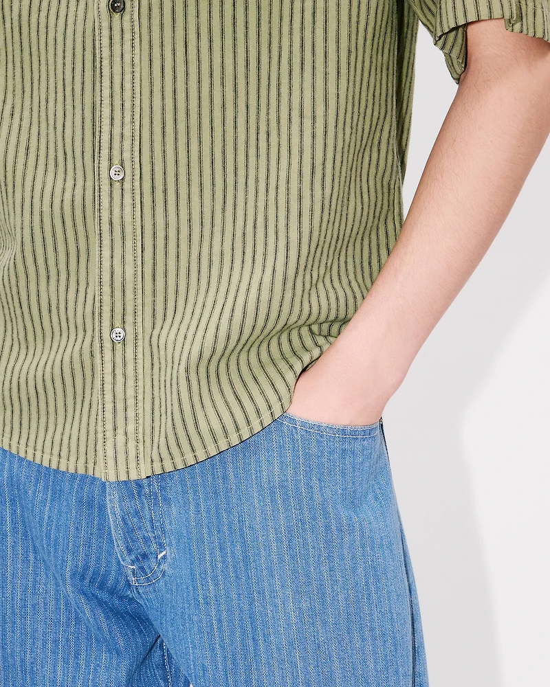 'KENZO Coast Lines' short sleeve shirt cotton linen