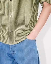 'KENZO Coast Lines' short sleeve shirt cotton linen