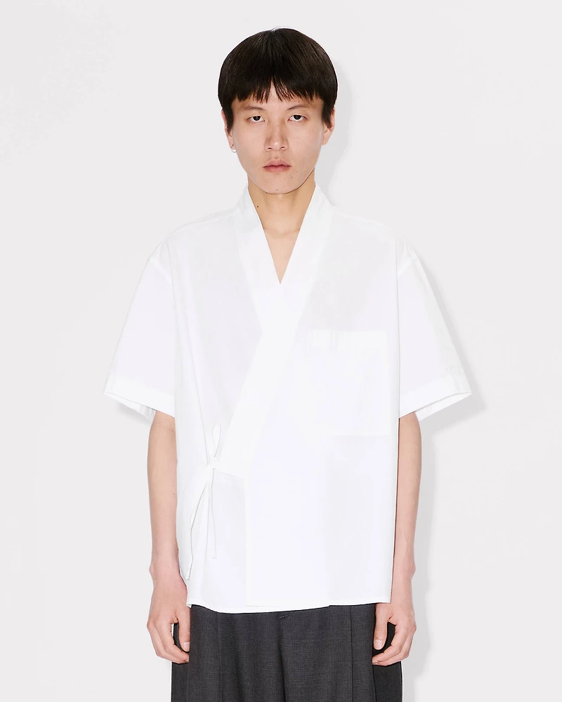 Kimono short sleeve shirt cotton poplin