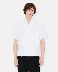'KENZO Elephant Logo' kimono short sleeve shirt cotton poplin