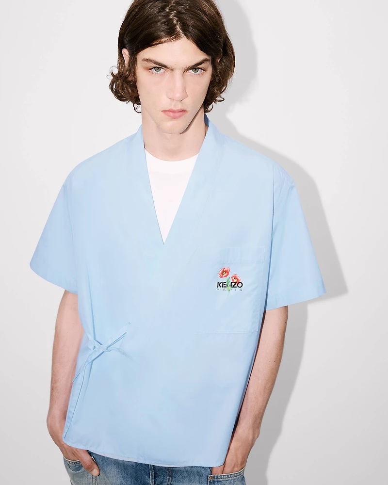 'KENZO Archive Bouquet' kimono short sleeve shirt cotton poplin