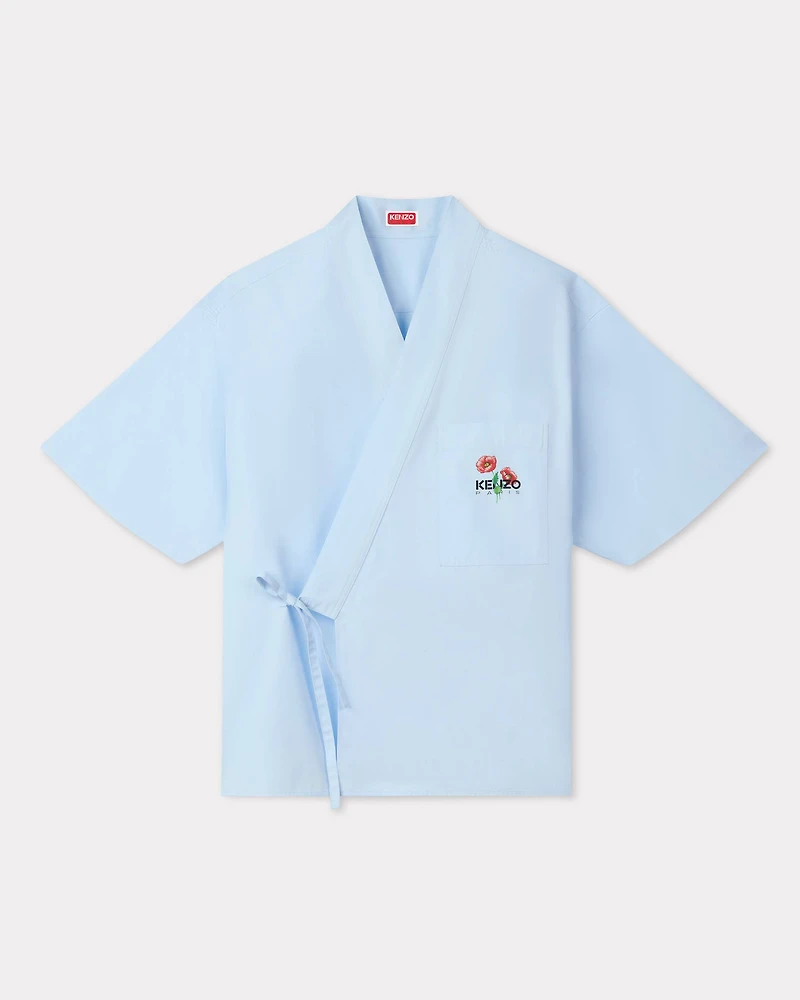 'KENZO Archive Bouquet' kimono short sleeve shirt cotton poplin