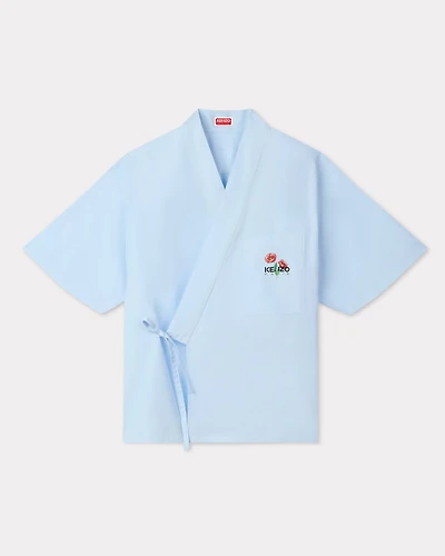 'KENZO Archive Bouquet' kimono short sleeve shirt cotton poplin