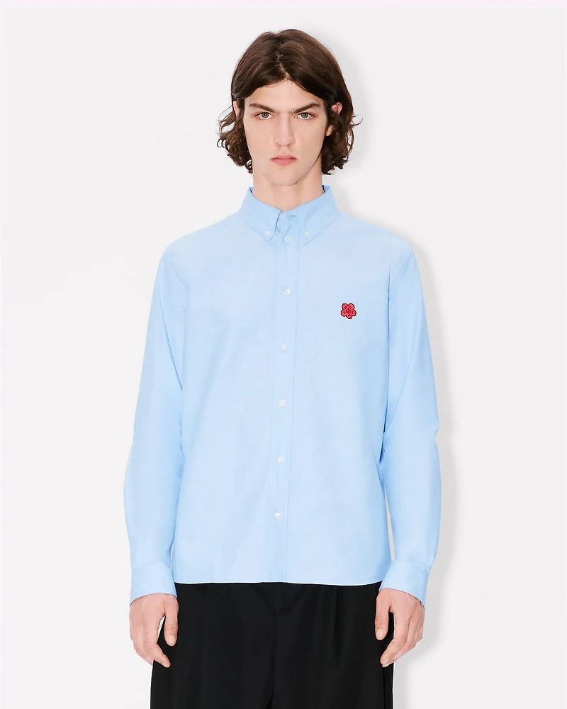 'Boke Flower' embroidered casual shirt cotton oxford